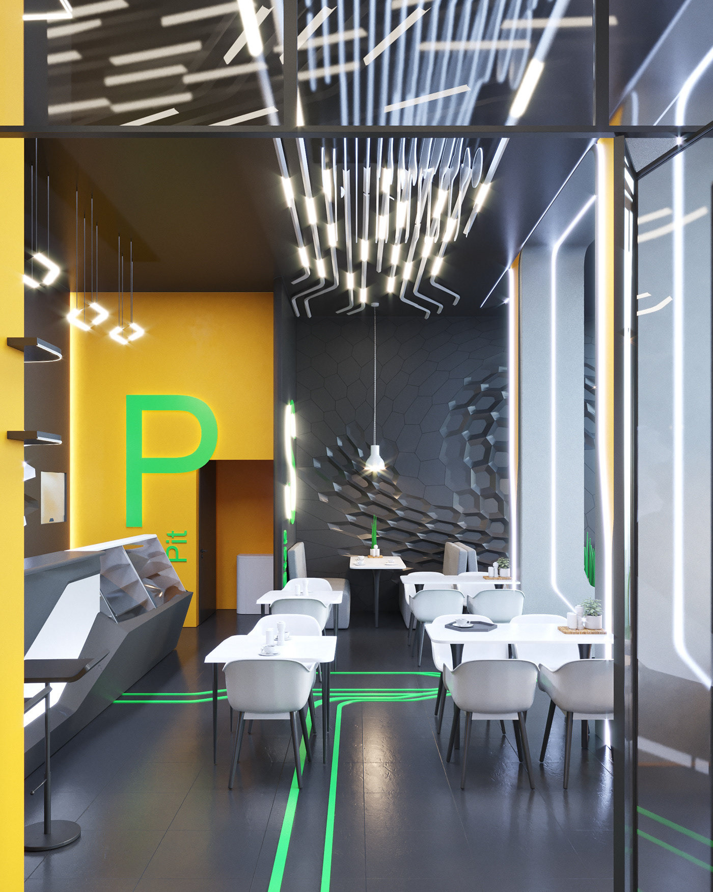 PitStop 咖啡厅室内设计丨乌克兰切尔尼戈夫丨Iurii Kygorodtsev 等-4