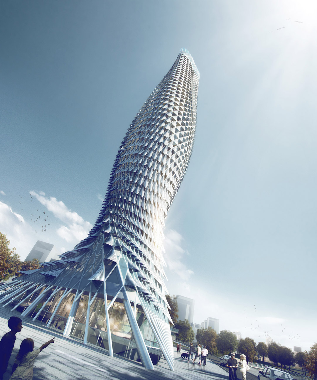 珠海斗门景观塔——跃鱼之姿,仿生设计-10