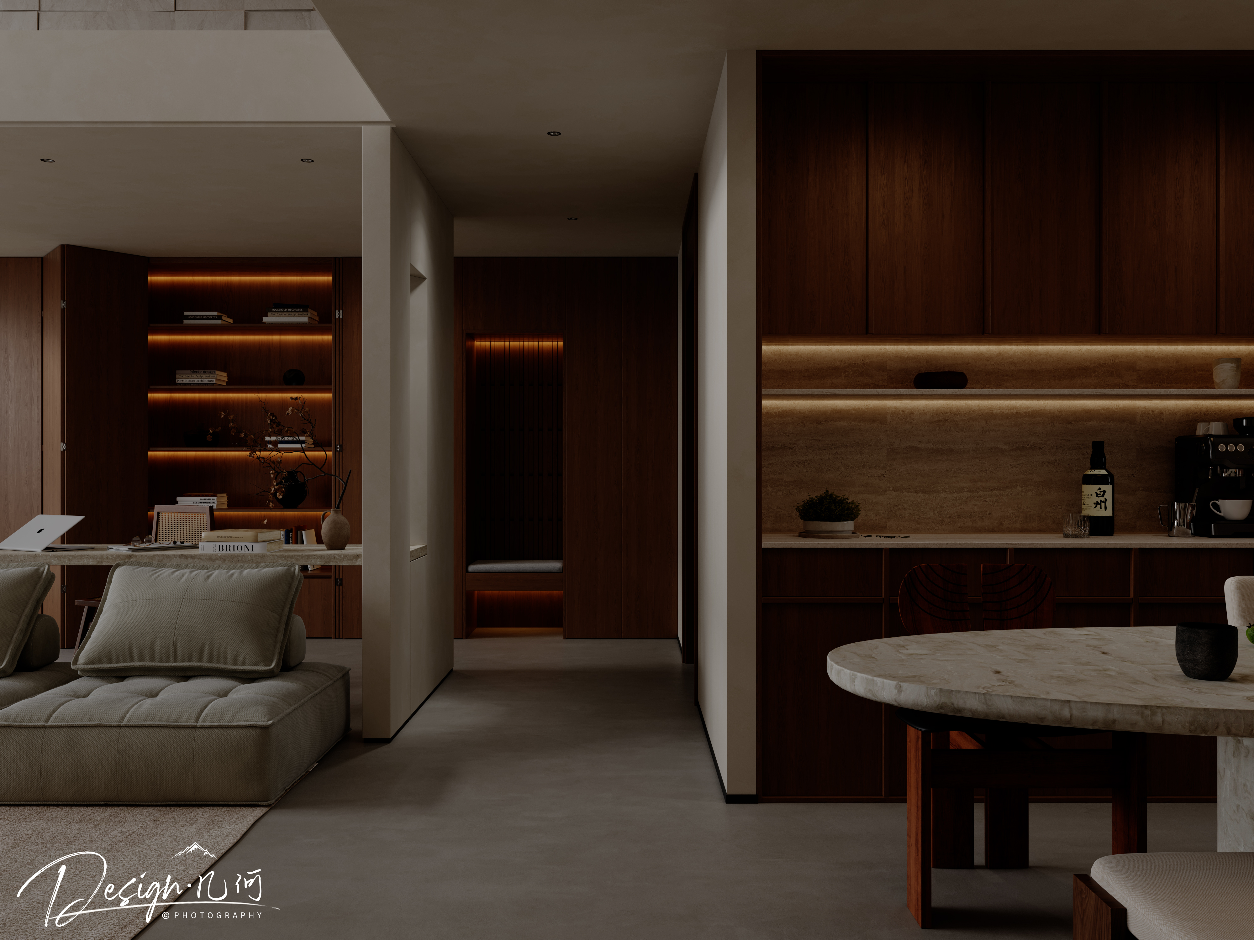 几何空间视觉表现 | 天玺湾中古风客餐厅（阴天篇）-36