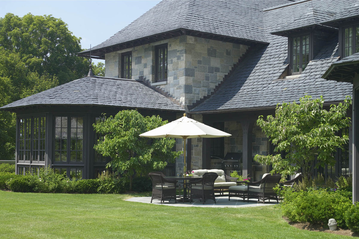 新英格兰山坡豪宅中的大型私人家庭图书馆丨美国康涅狄格丨Mark P. Finlay Architects-22