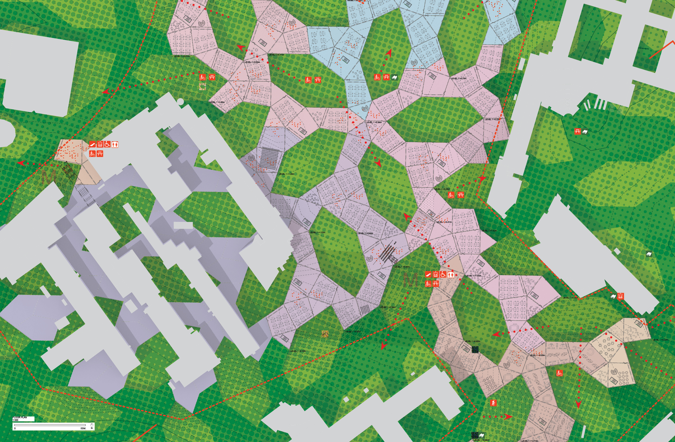 层叠庭院中的五边星 · Aalto 大学新校园中心设计-20