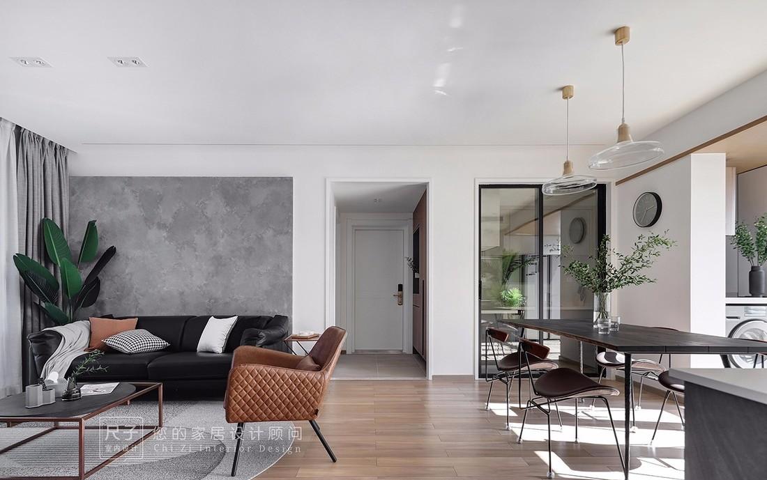 平层空间光影艺术,温柔木色演绎现代生活-2