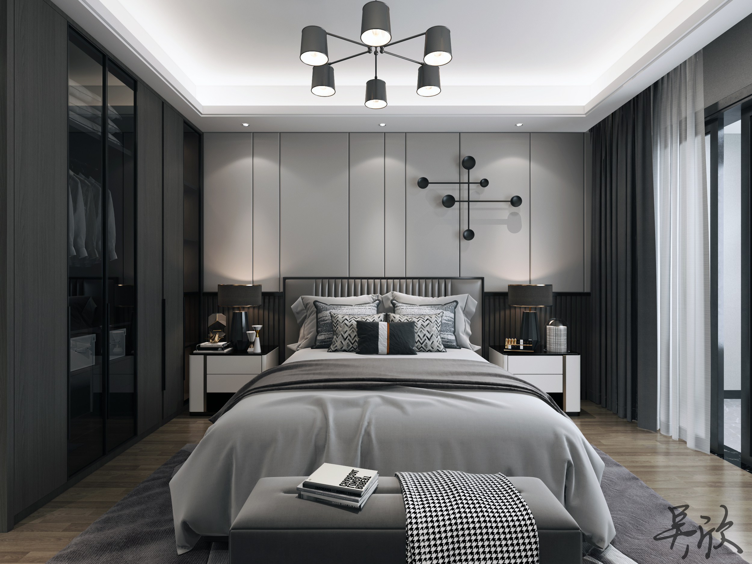 现代黑白灰家居设计-7