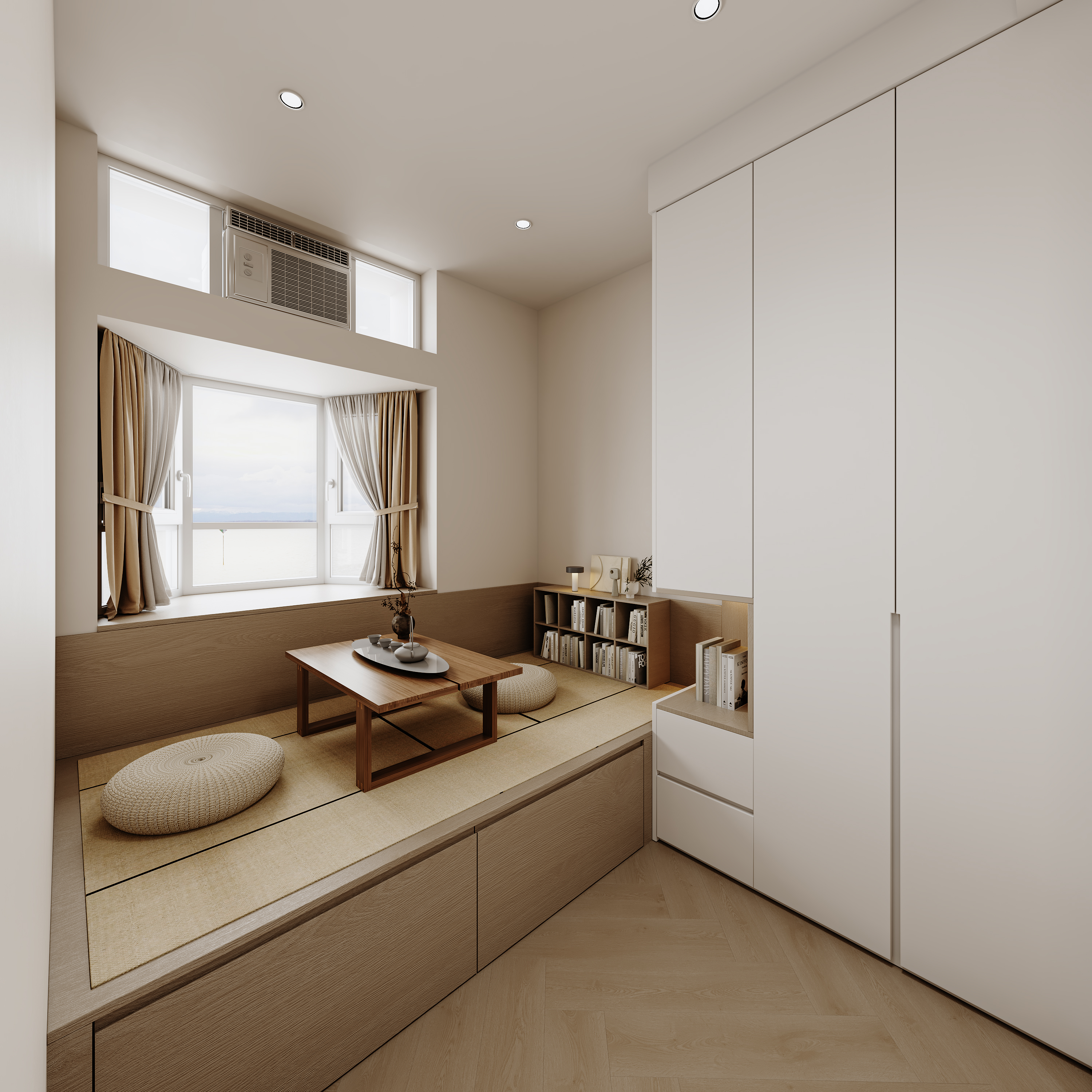 香港荃湾海滨花园奶油日式风-4