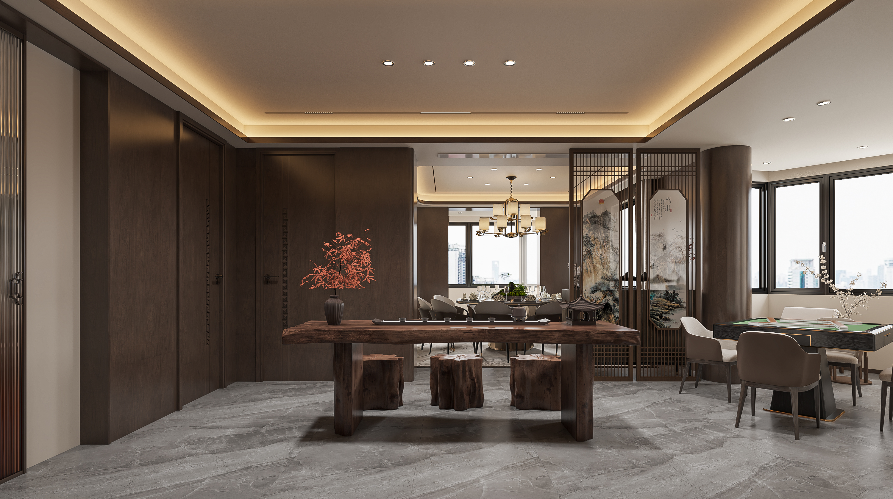 新中式高端会所—择木创建新晨效果图-1