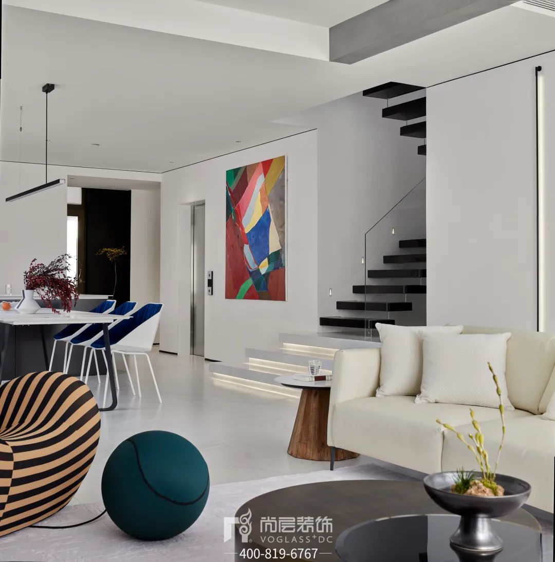 兴创荣墅｜300㎡叠拼别墅设计，「净」与「静」的交织律动-136