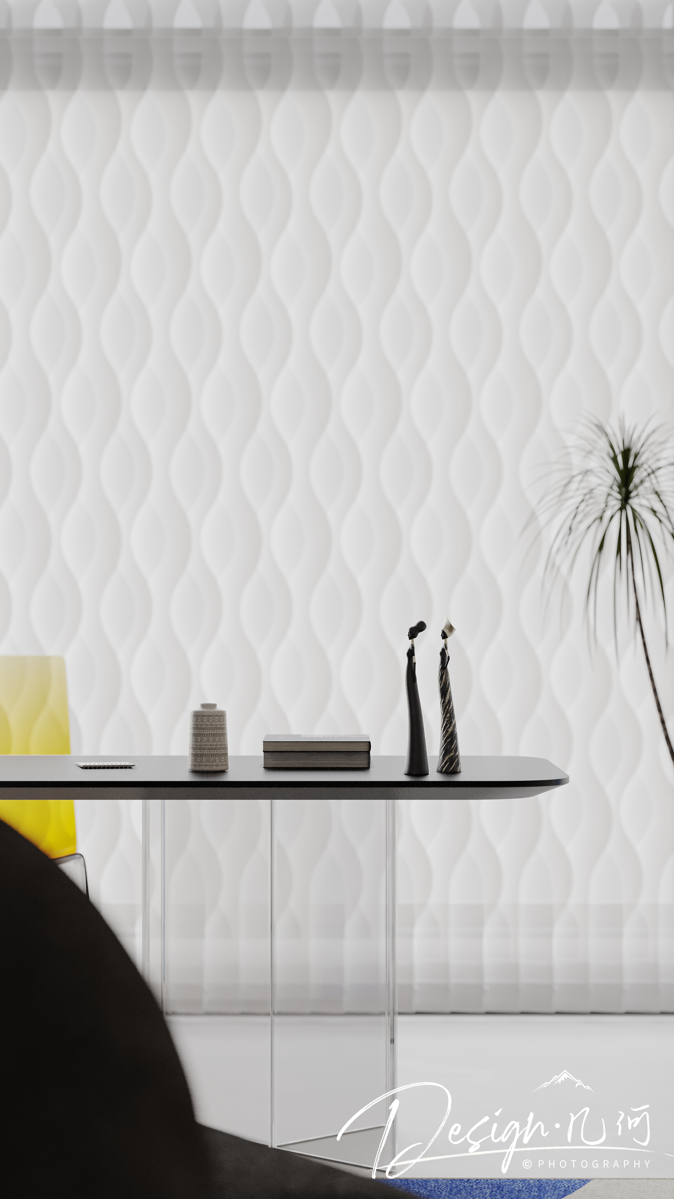 几何空间视觉表现 | 国悦府现代蒙德里安色系客餐厅-19