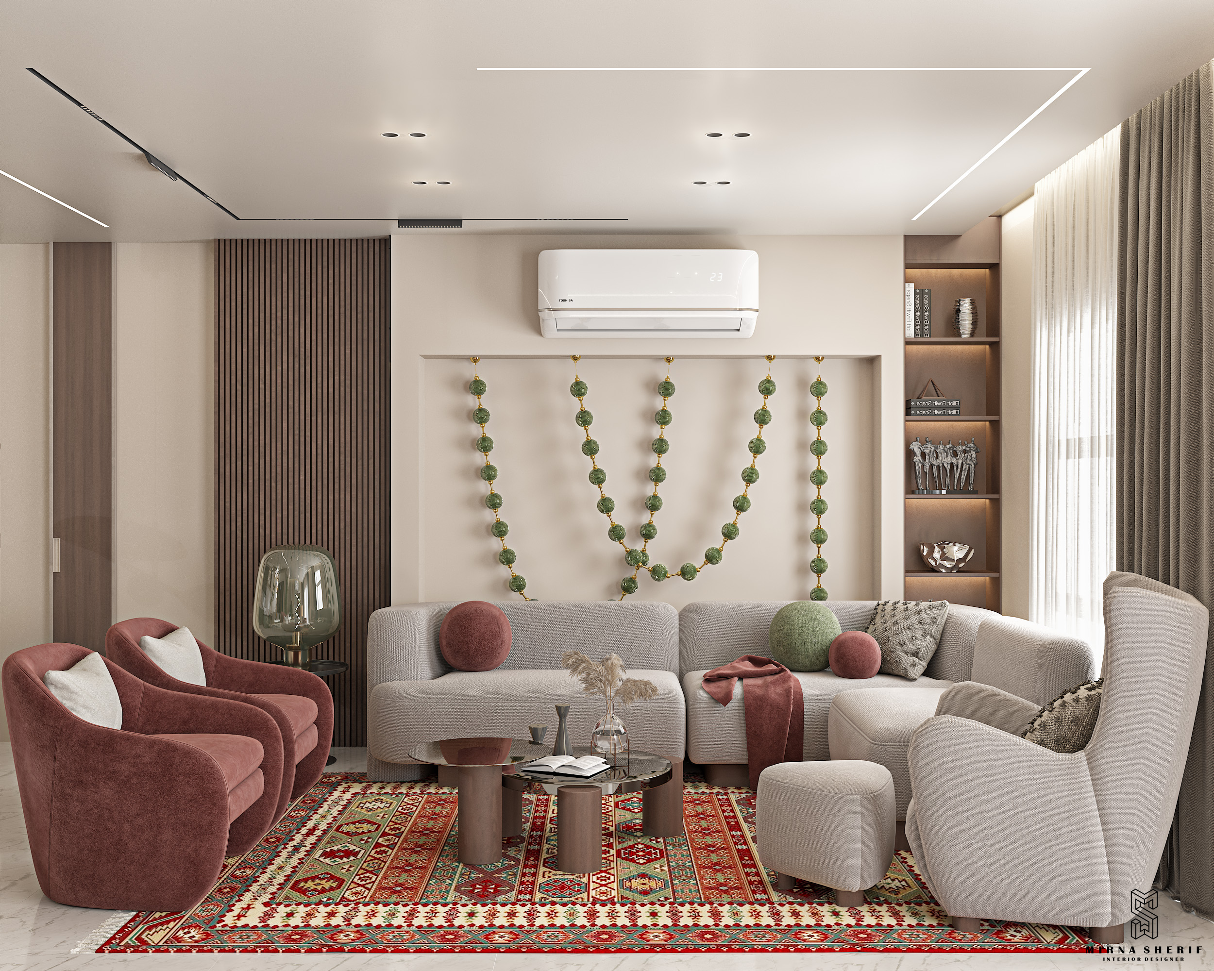 客厅丨埃及丨mirnasherif.interiordesign-14