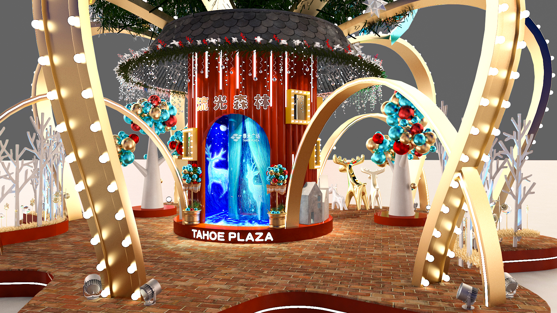流光森林 · 梦幻般的圣诞美陈设计-16