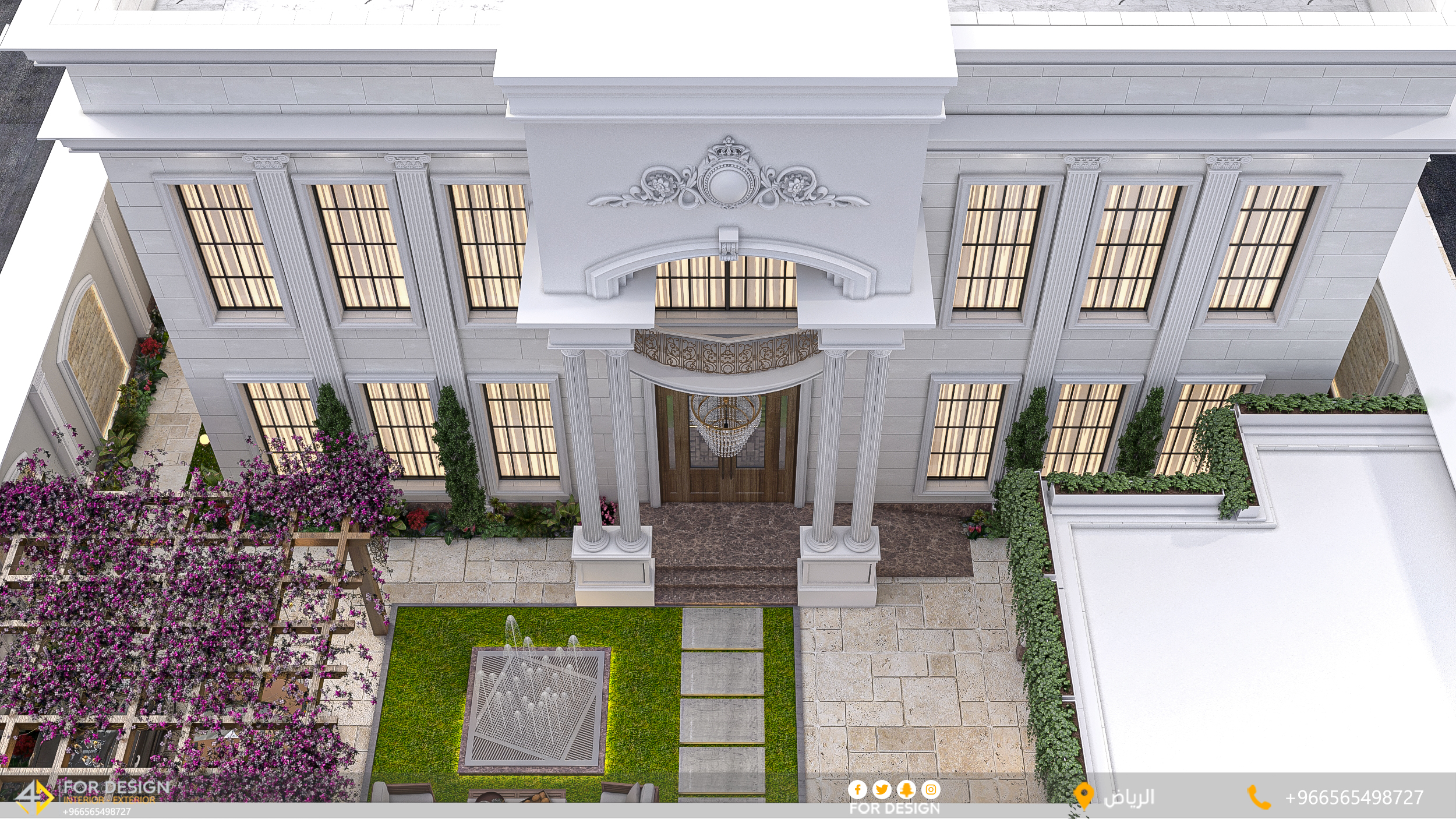 Villa landscape ( front yard design ) ,in KSA-0
