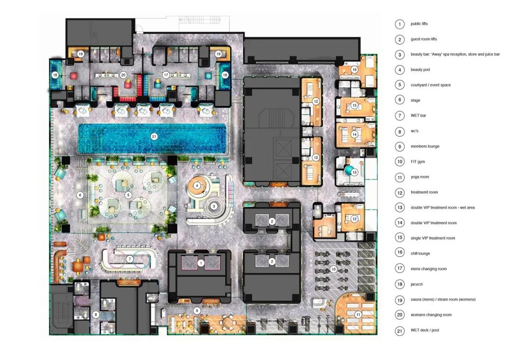 大阪 W 酒店健康与保健区设计丨日本大阪丨CONCRETE-20