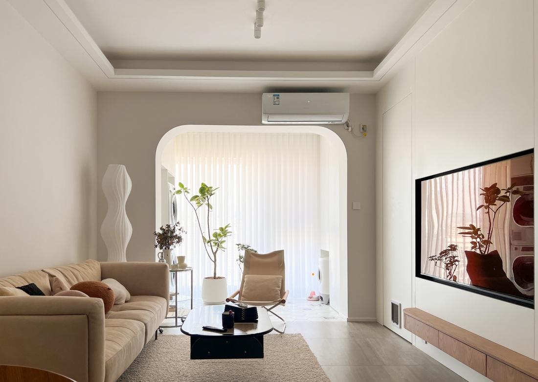 奶油北欧风精装房改造,90 后新人的温馨二人居-3