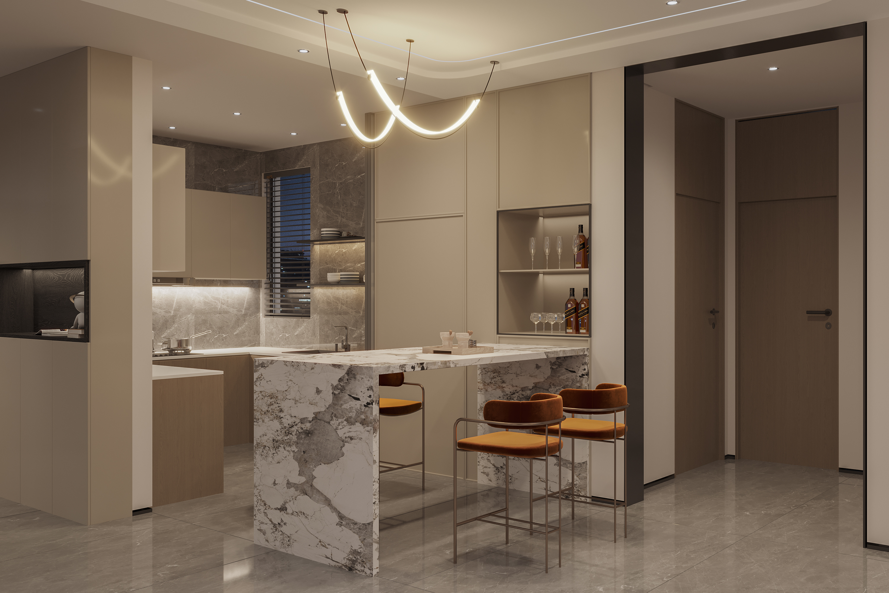 现代挑空别墅-怪兽效果图-6