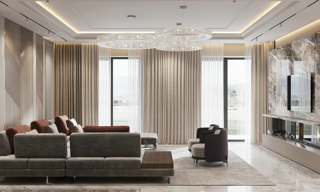 360㎡大平米住宅设计 轻奢高级感！-8