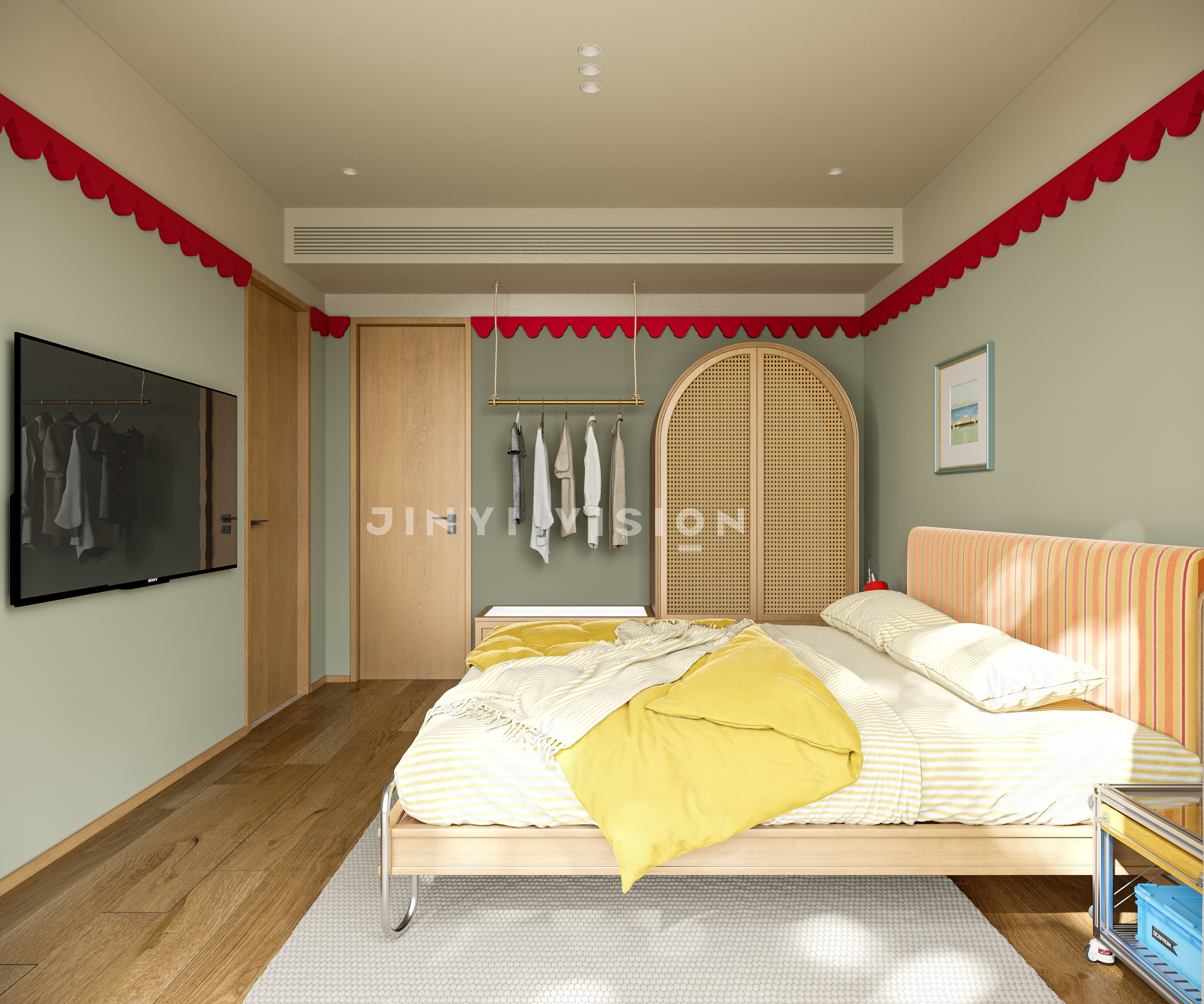 撞色 + 童趣装置，家是会发光的游乐场-11