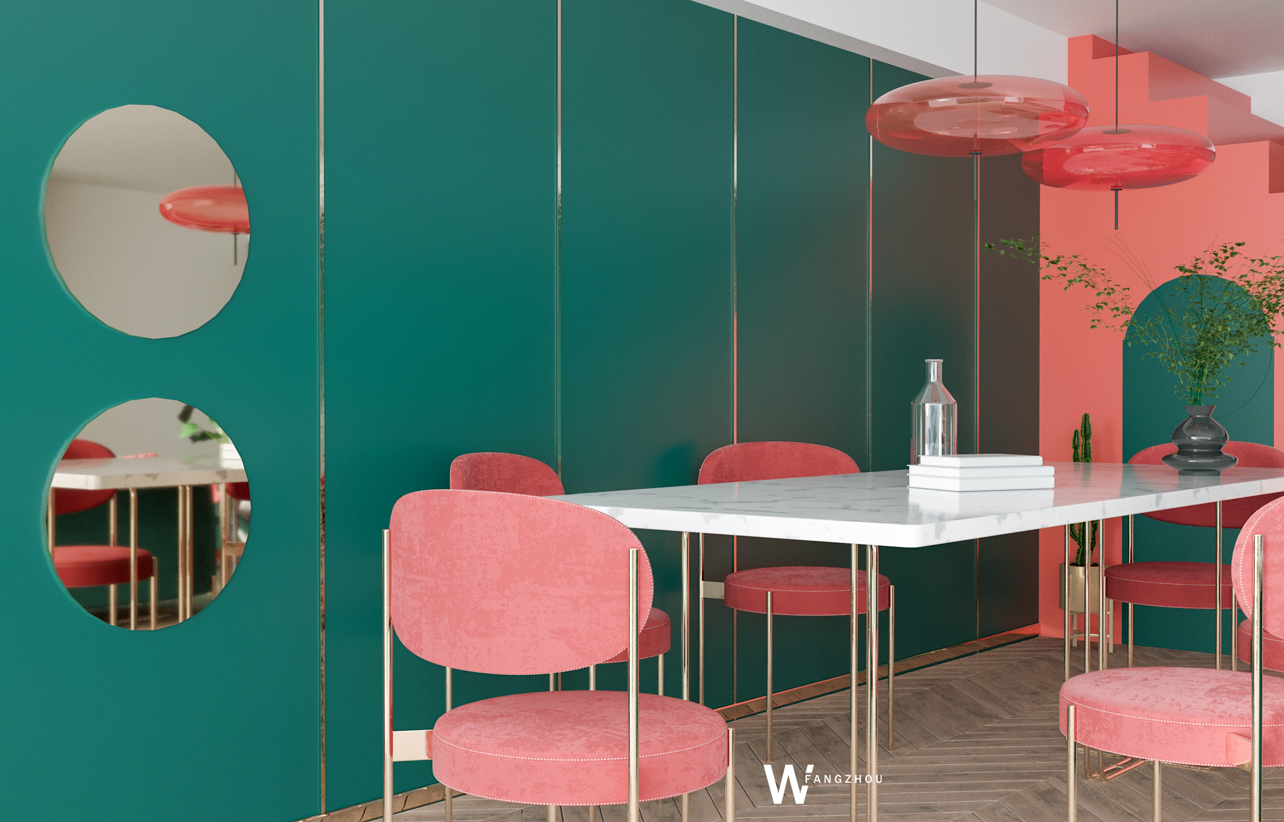 2019 潘通流行色珊瑚橙之软装搭配设计-27