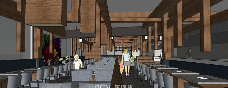 安康市味自在复合自助餐厅室内设计-31