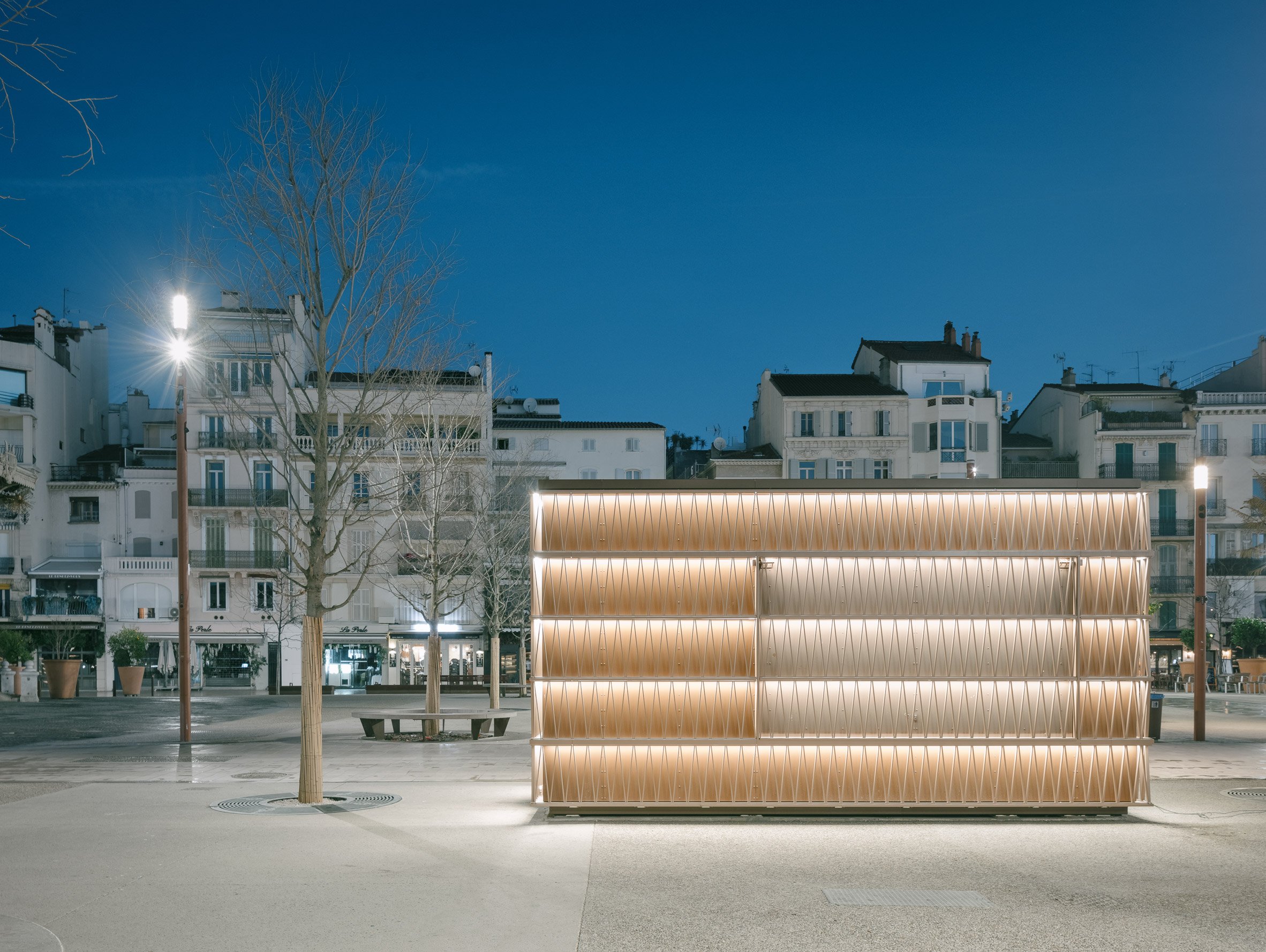 Heams & Michel Architectes shrouds prefabricated pavilions in geometric lattices-19