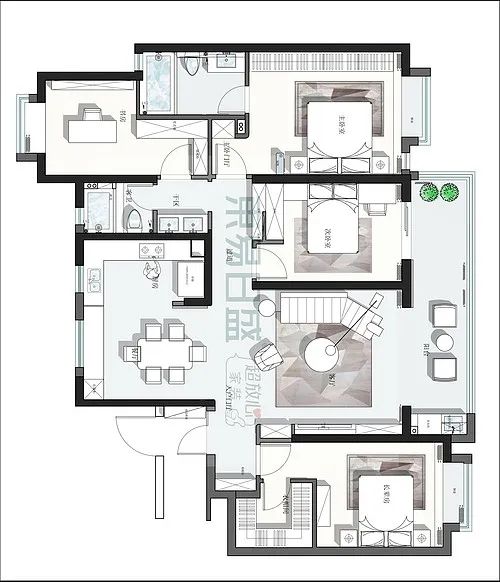 177㎡现代简约四居室|不只是无主灯，还打通阳台入客厅-9
