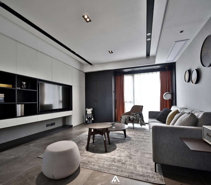 140㎡沉稳灰色系家居 阿鹤设计-0