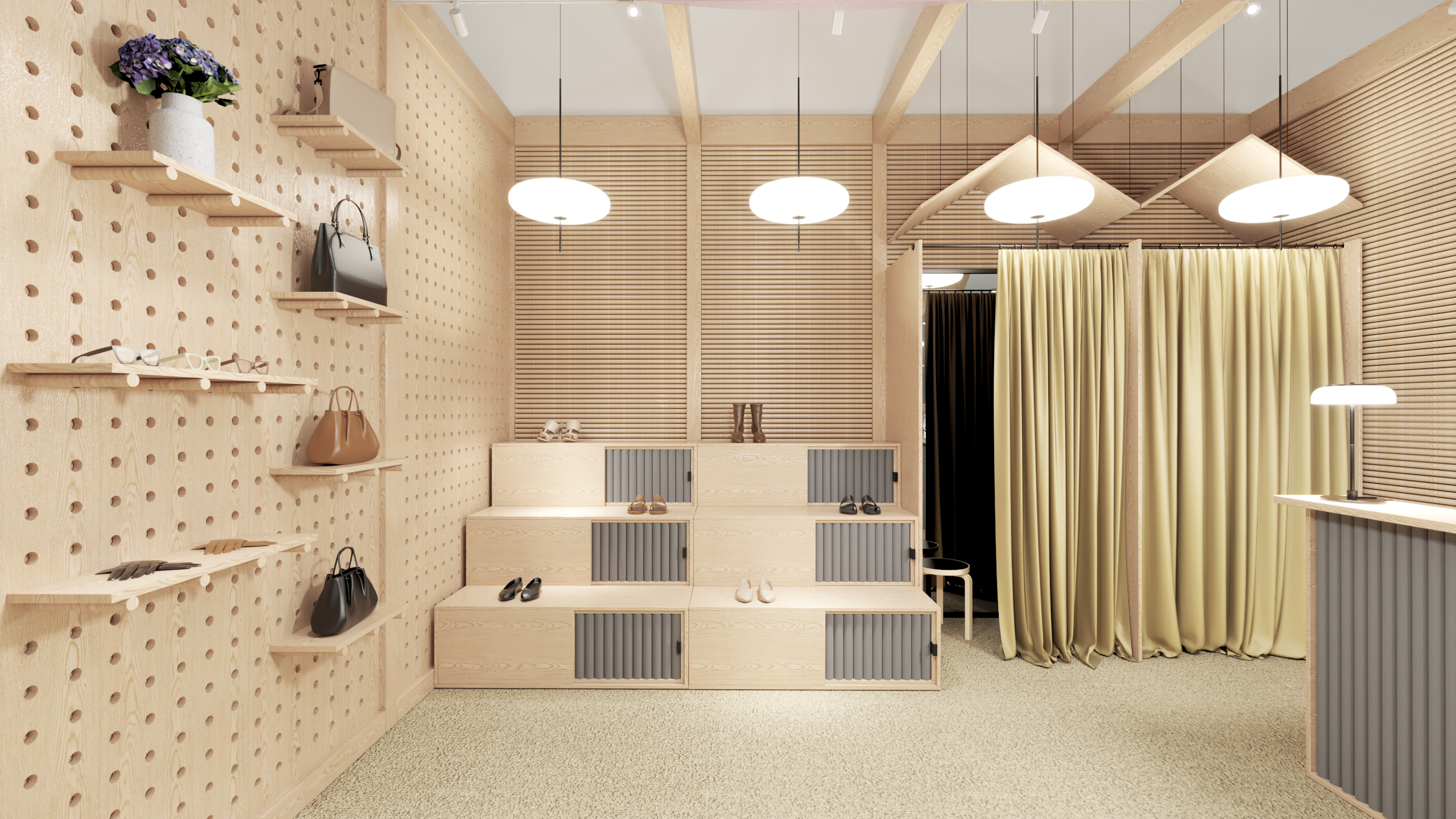 莫斯科木质品牌店 | 宁静空间的营造-9