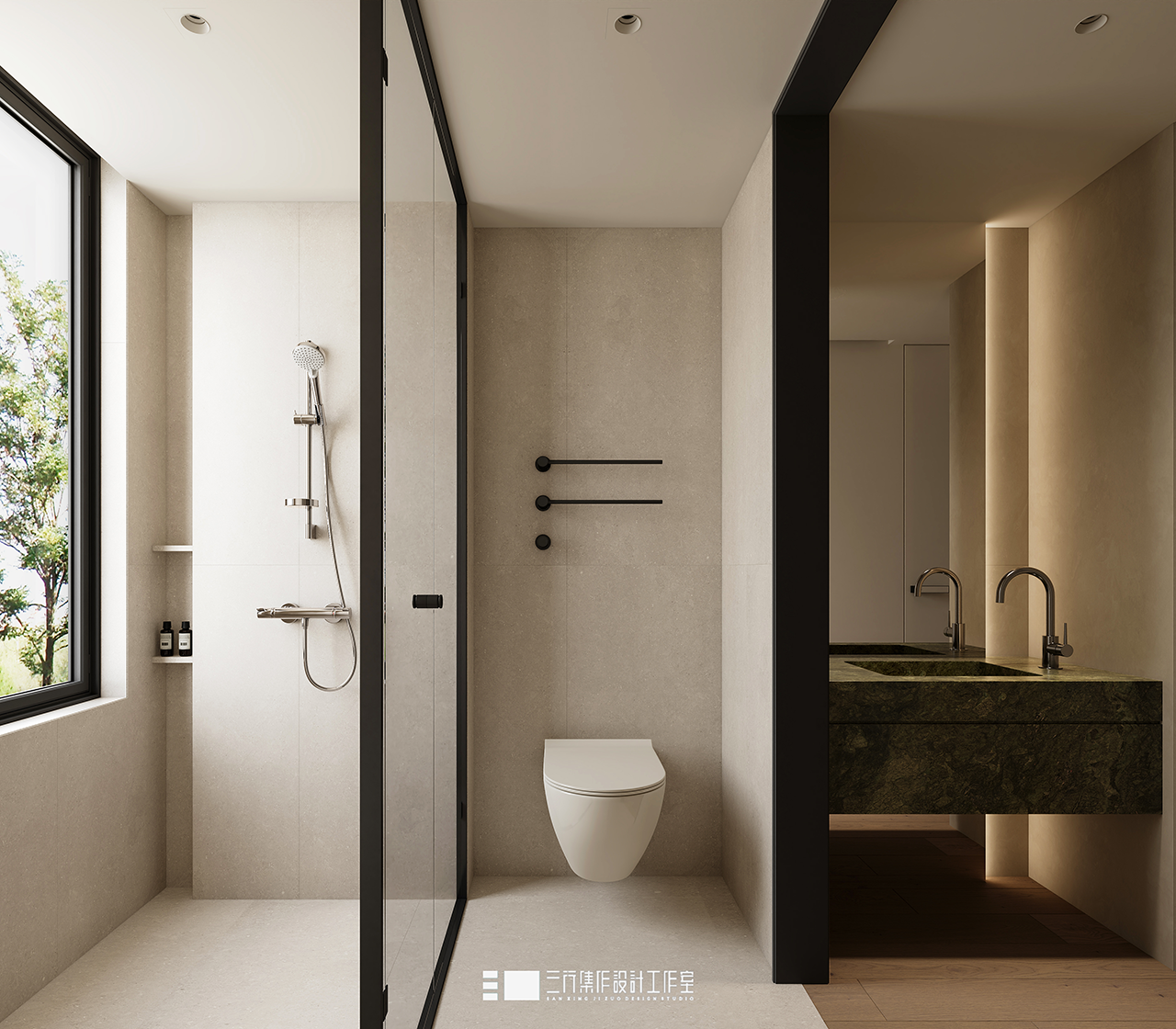 新作  143m² • 黑白木质调,极简明净丨三行集作设计工作室-54