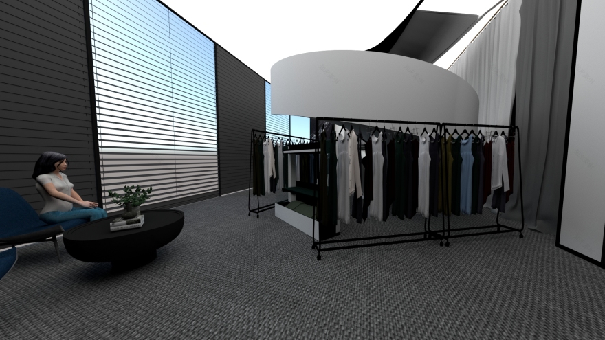 山本耀司黑白和不对称设计展示空间-10