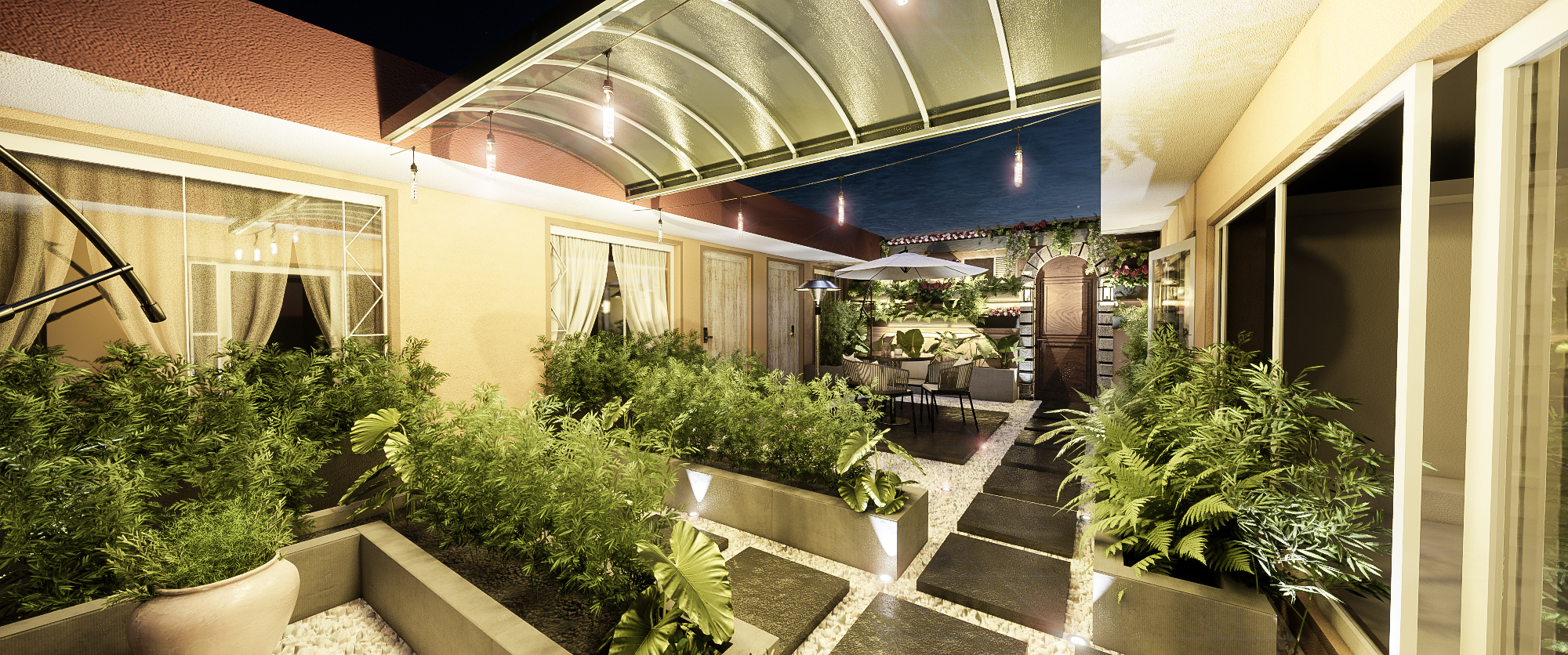 Diseño Patio Central - Marbore Hotel Spa-4