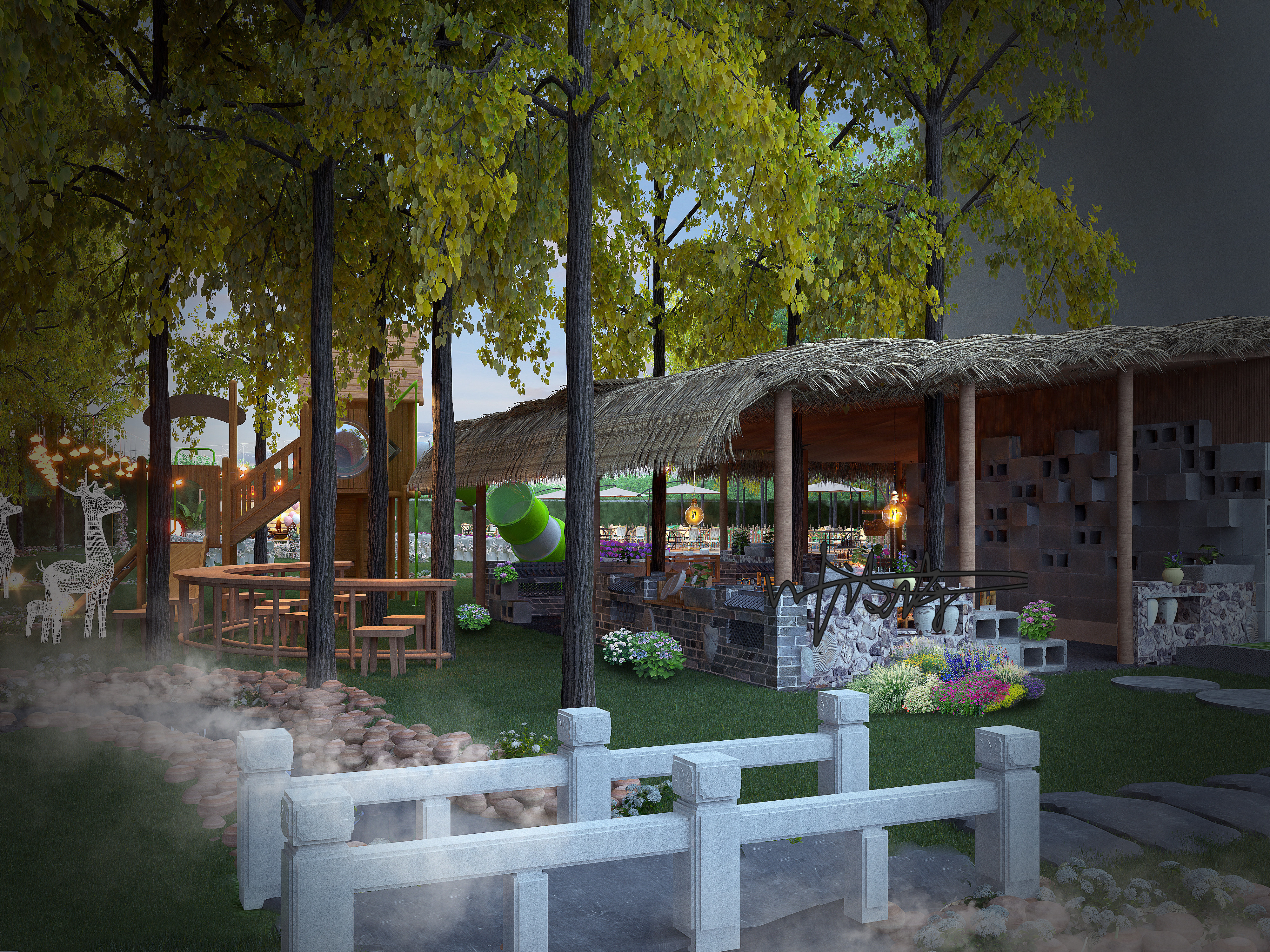 露营风森林美学 室外效果图-8