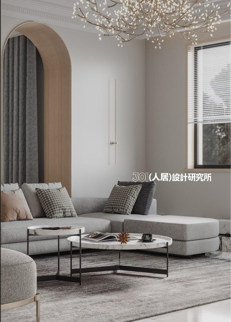 轻奢混搭风 | 罗马柱与大理石的现代空间-9