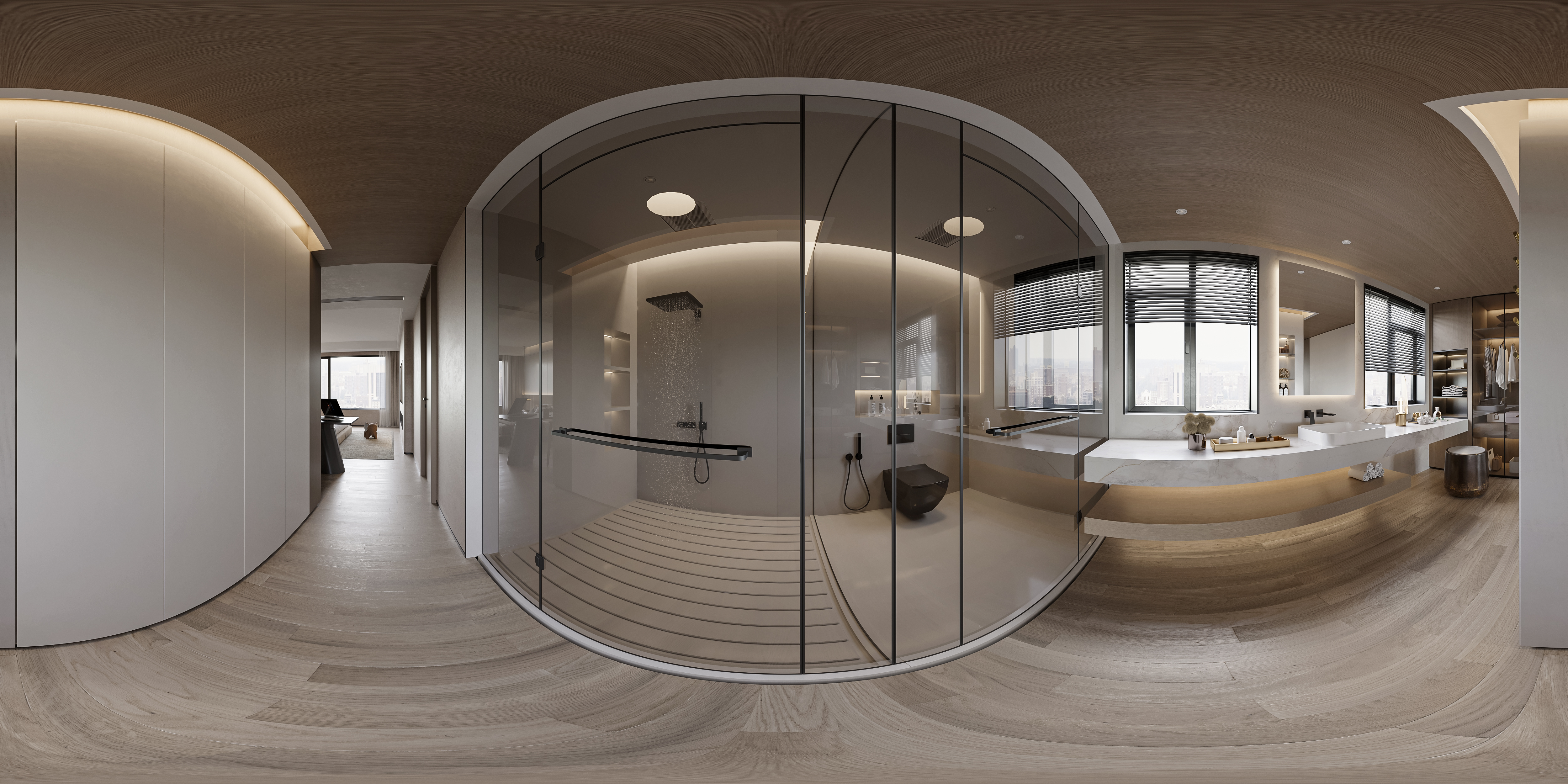 现代客餐厅卧室效果图表现-3