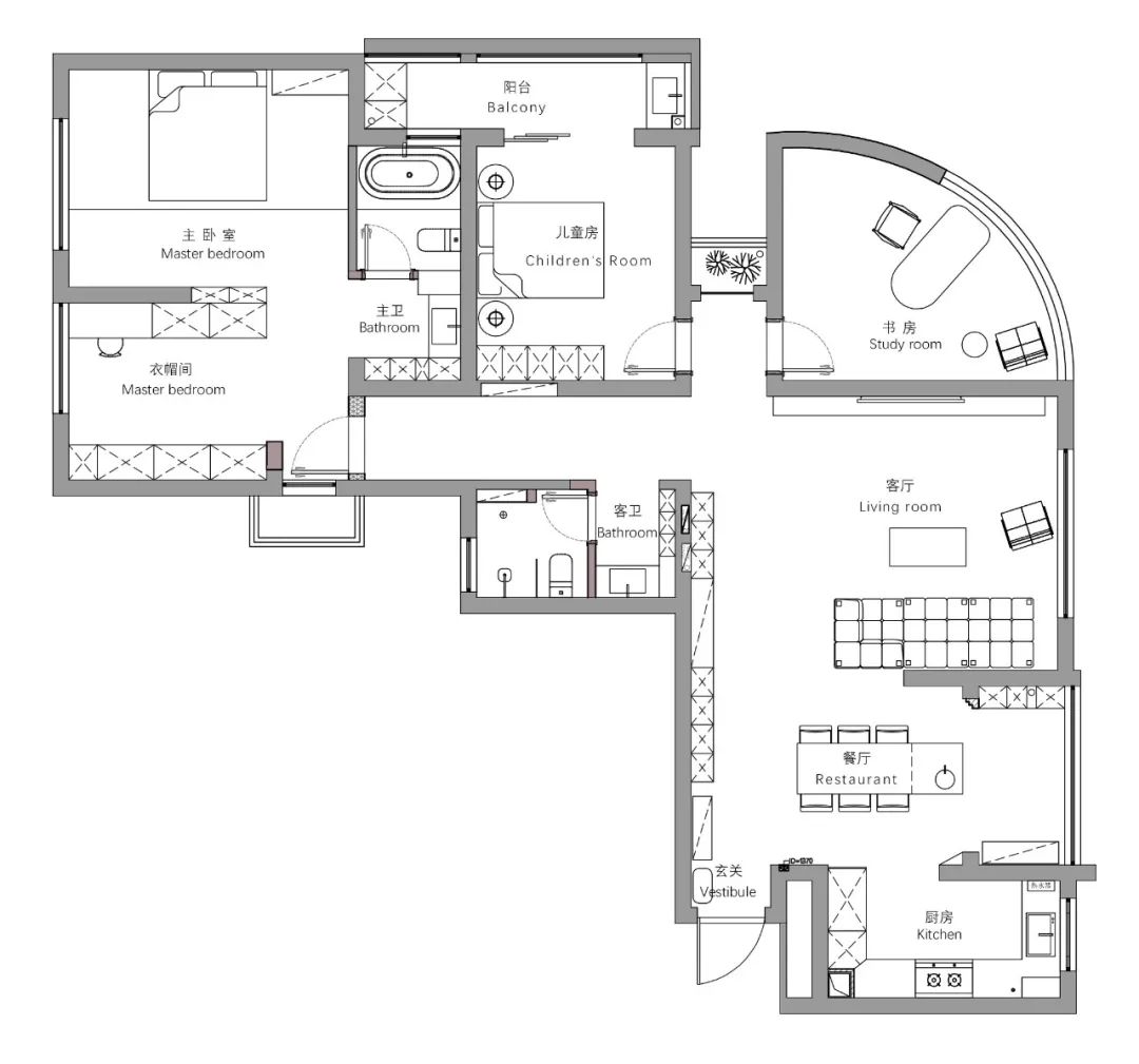 奶油风私宅设计丨留白屿下空间建筑-4