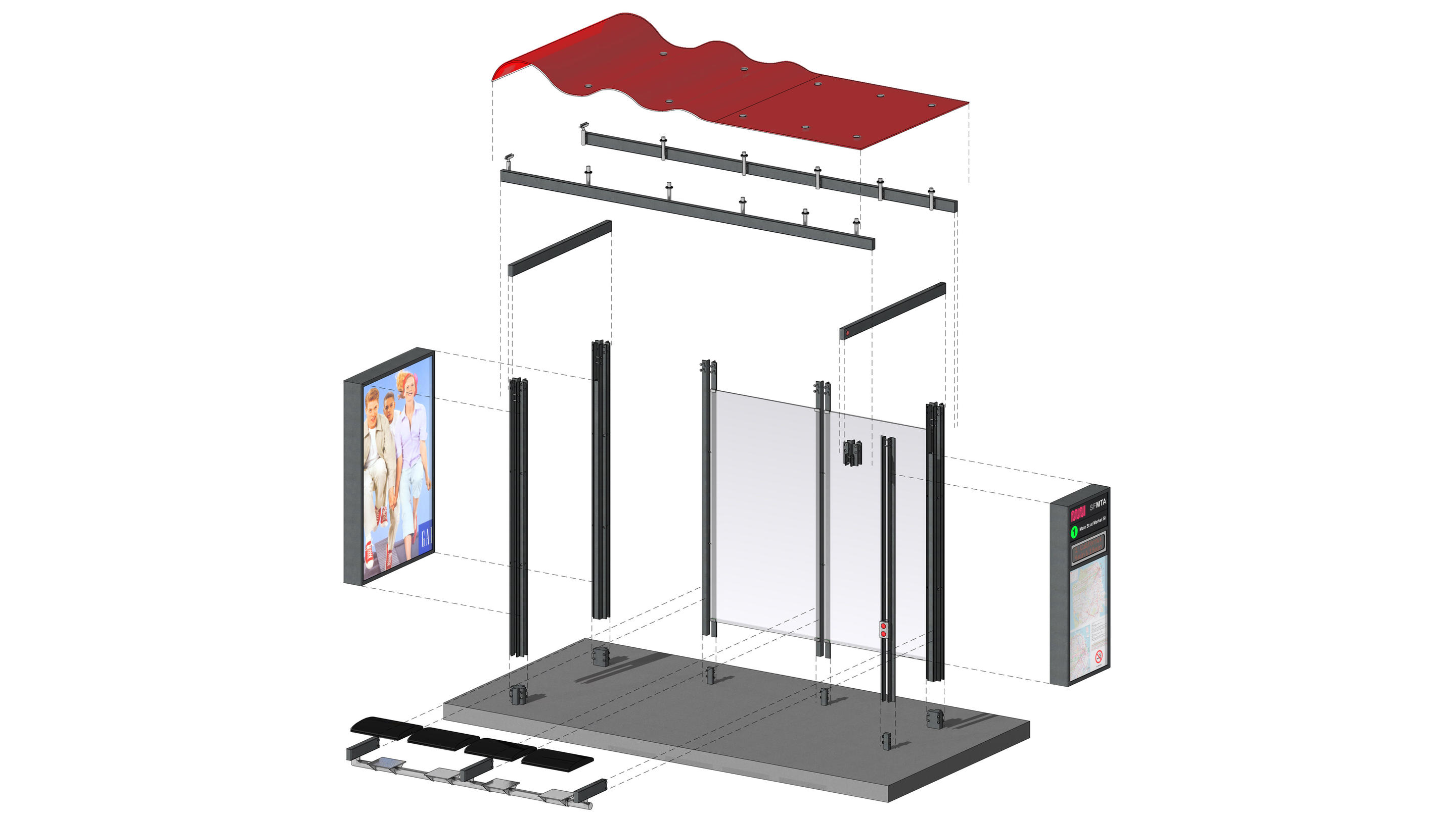旧金山新一代公交候车亭设计丨美国丨Lundberg Design-9