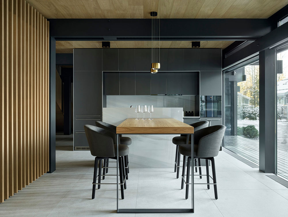 莫斯科玻璃墙现代森林小屋-11