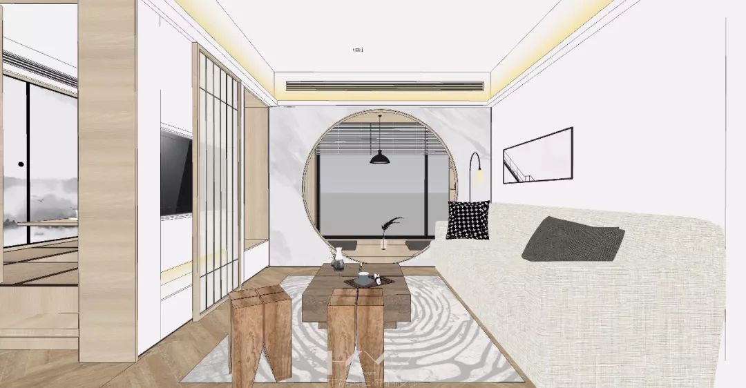 南京现代混搭风格客厅,360°旋转电视架酷炫登场-83