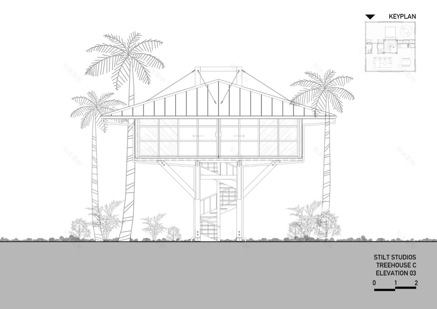 印度尼西亚木制 C 树屋丨高跷工作室-45