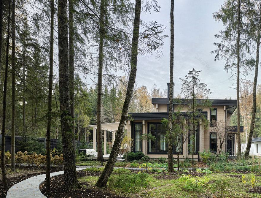 莫斯科现代木屋的极简魅力-3