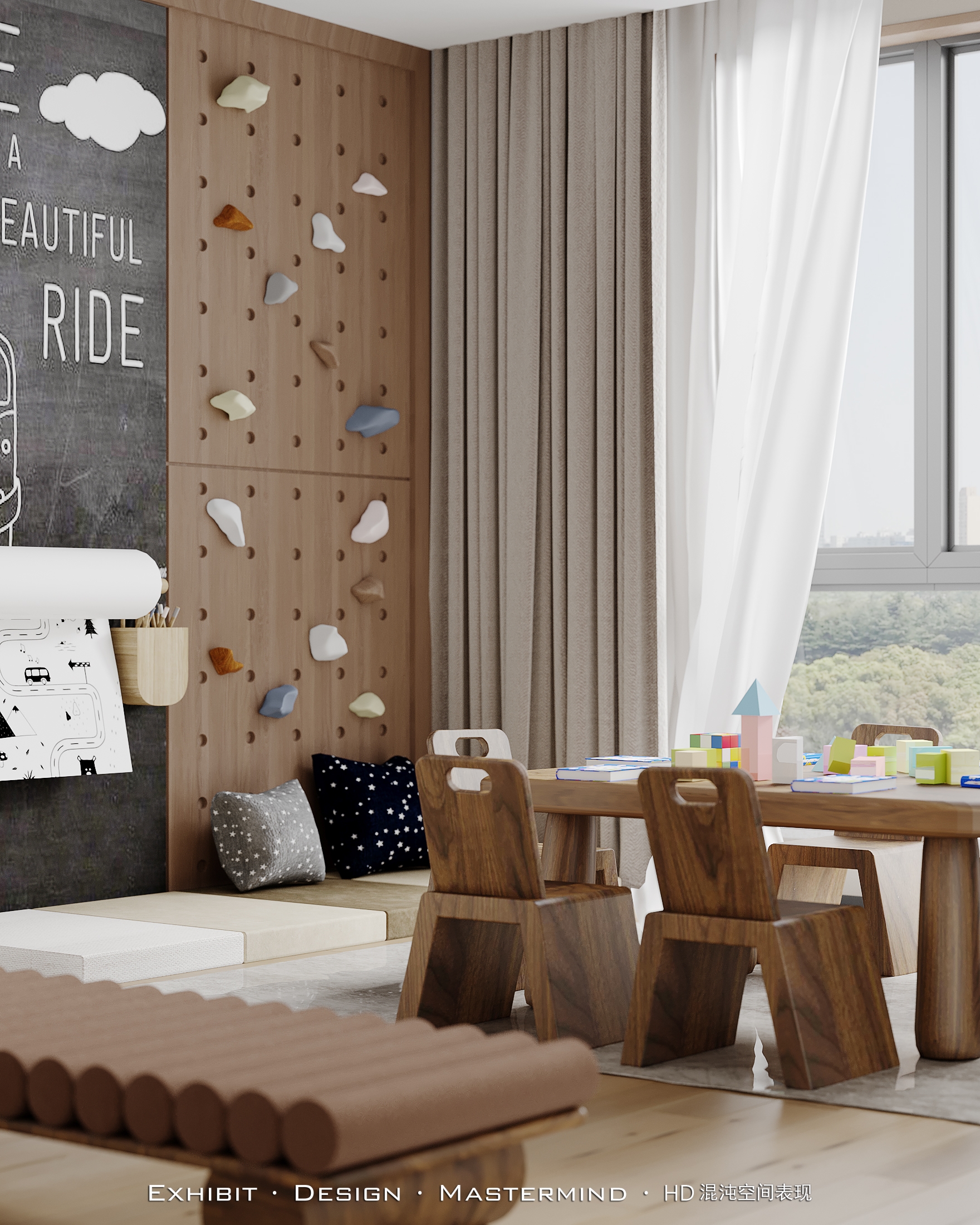 混沌空间表现 X 现代 无主灯  平层客餐厅效果-5