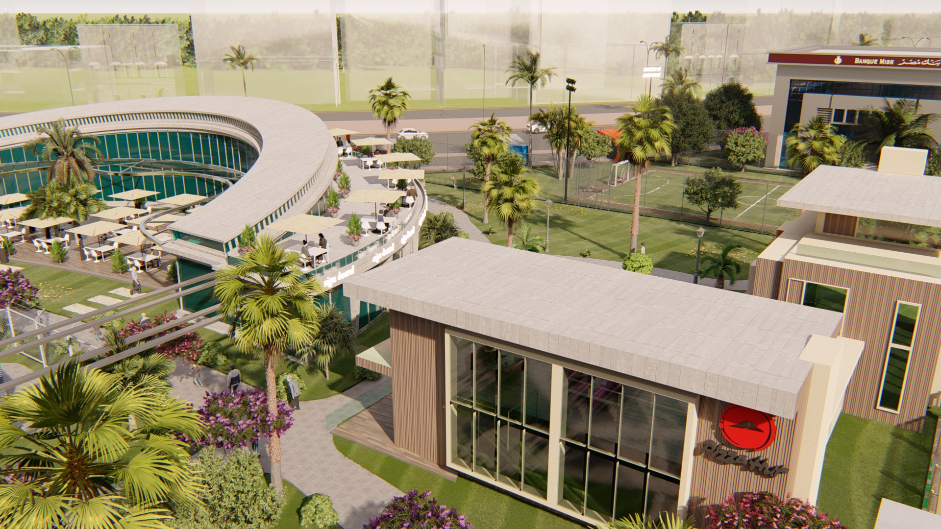 food court , shops & bank design-11