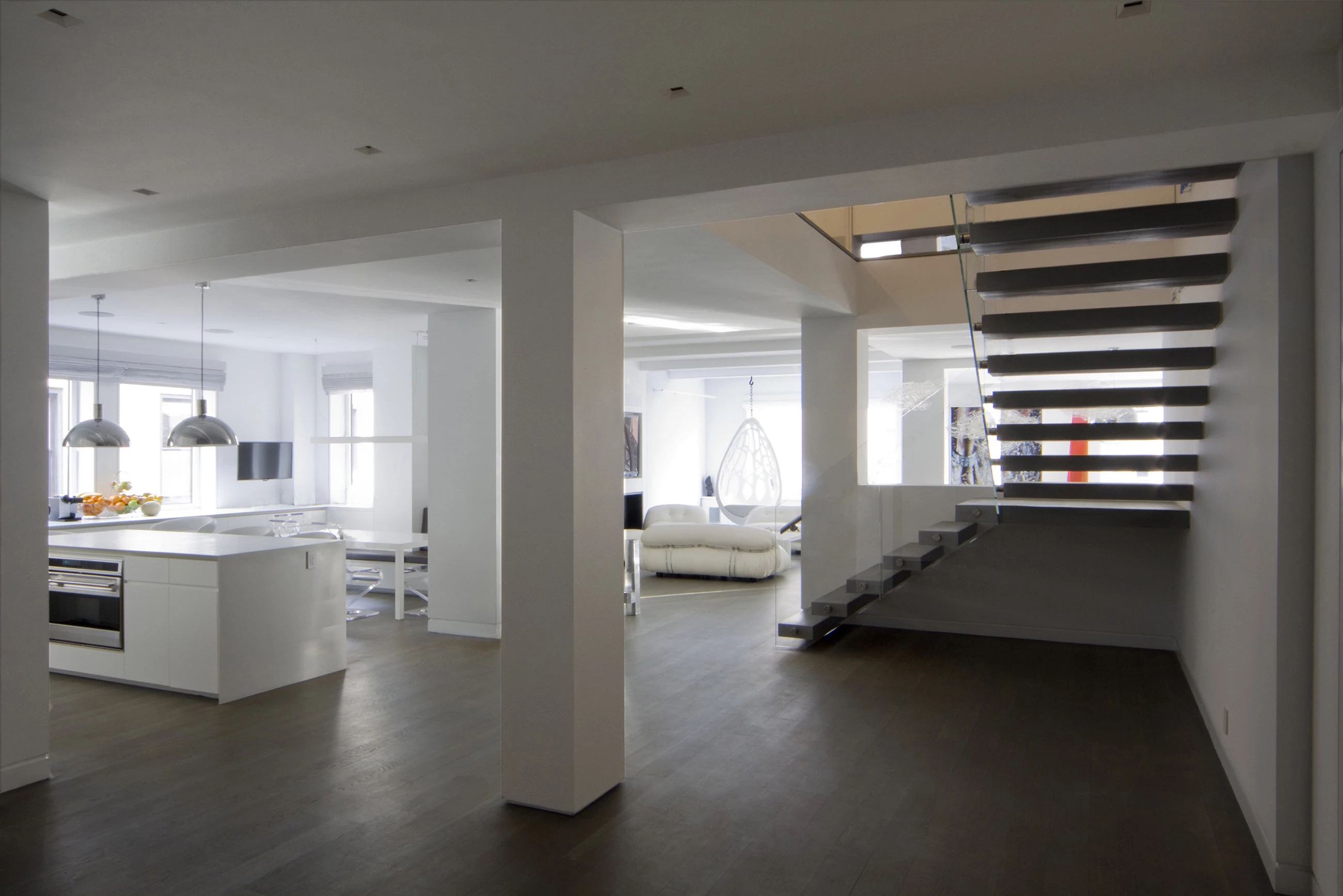 纽约 70 街复式公寓 | Space4Architecture 打造连通两层的无遮挡 loft 空间-7