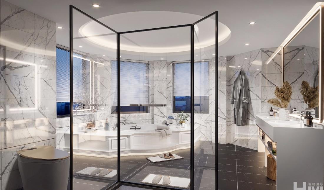 金色粉蓝调，温馨轻奢宅-4