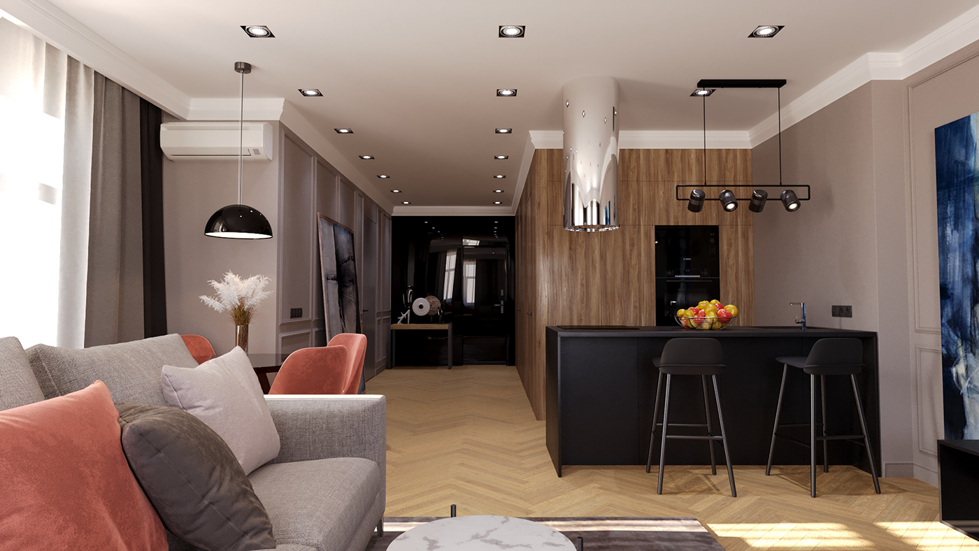 Anastasiya Gushchina丨公寓丨Apartment Interior Design/Visualization-1