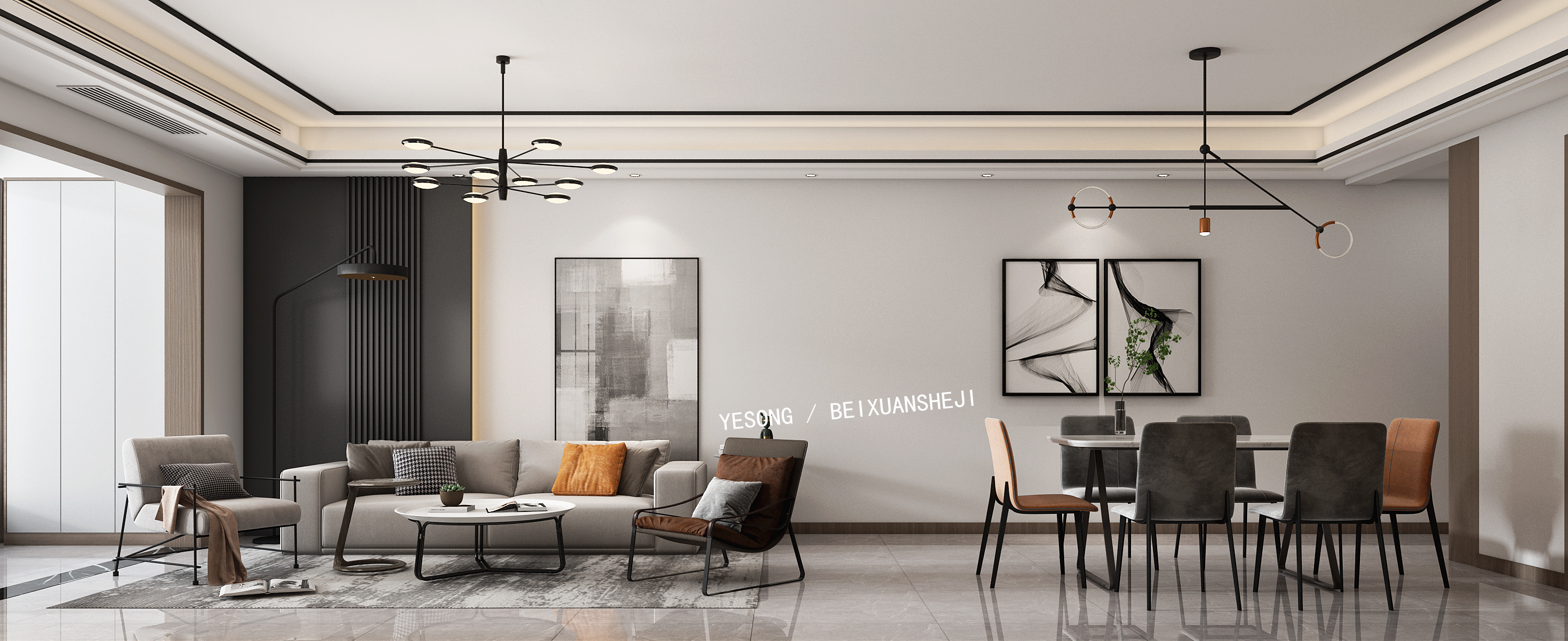 现代简约轻奢风室内设计-16