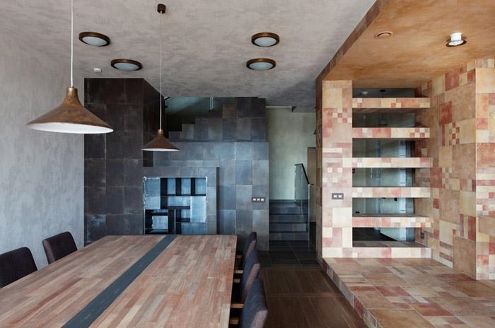 俄罗斯 18 层顶层公寓,多层次空间与自然金属元素的创新结合-28