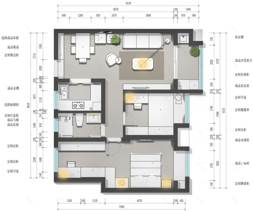 不到 80㎡的婚房大改造丨中国苏州丨元野空间设计-21