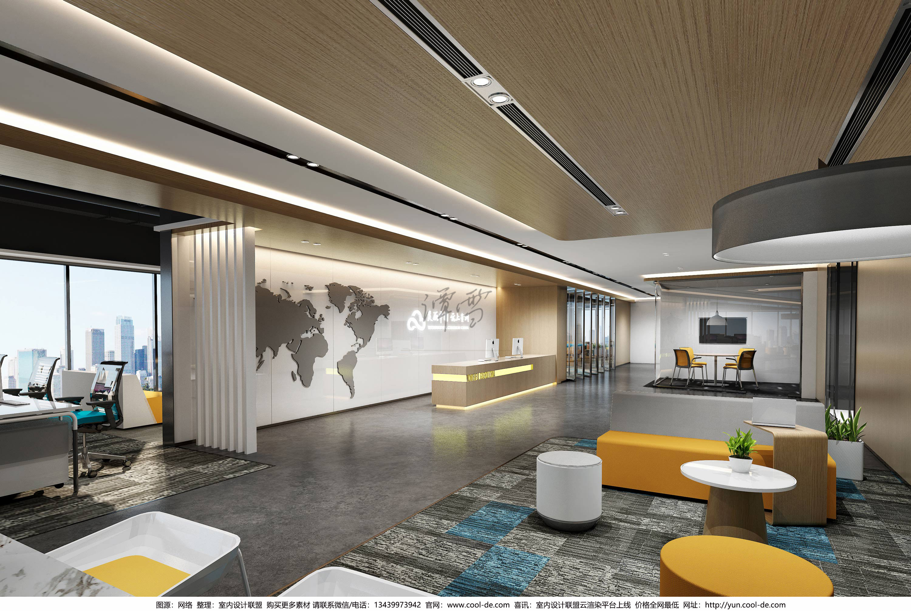 工装/现代办公室效果图案例-7