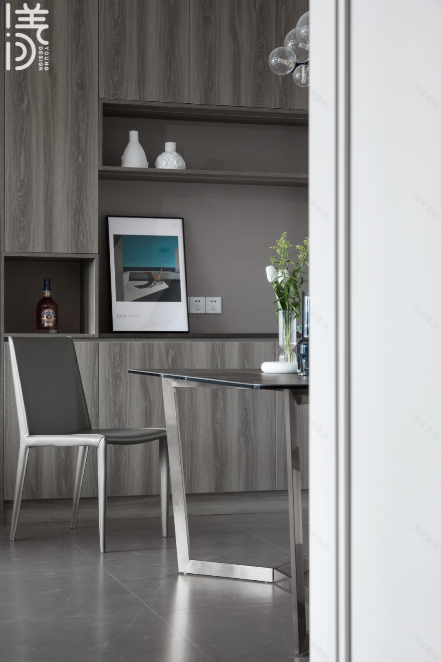 漾设计:125㎡现代住宅,高级灰+雾霾蓝,温柔高级的空间!-27