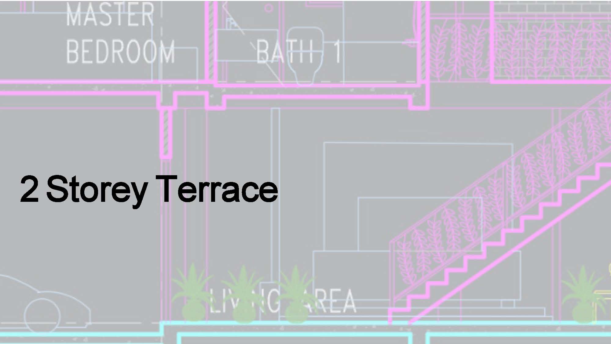 2 Storey Terrace - AutoCAD layouts-0
