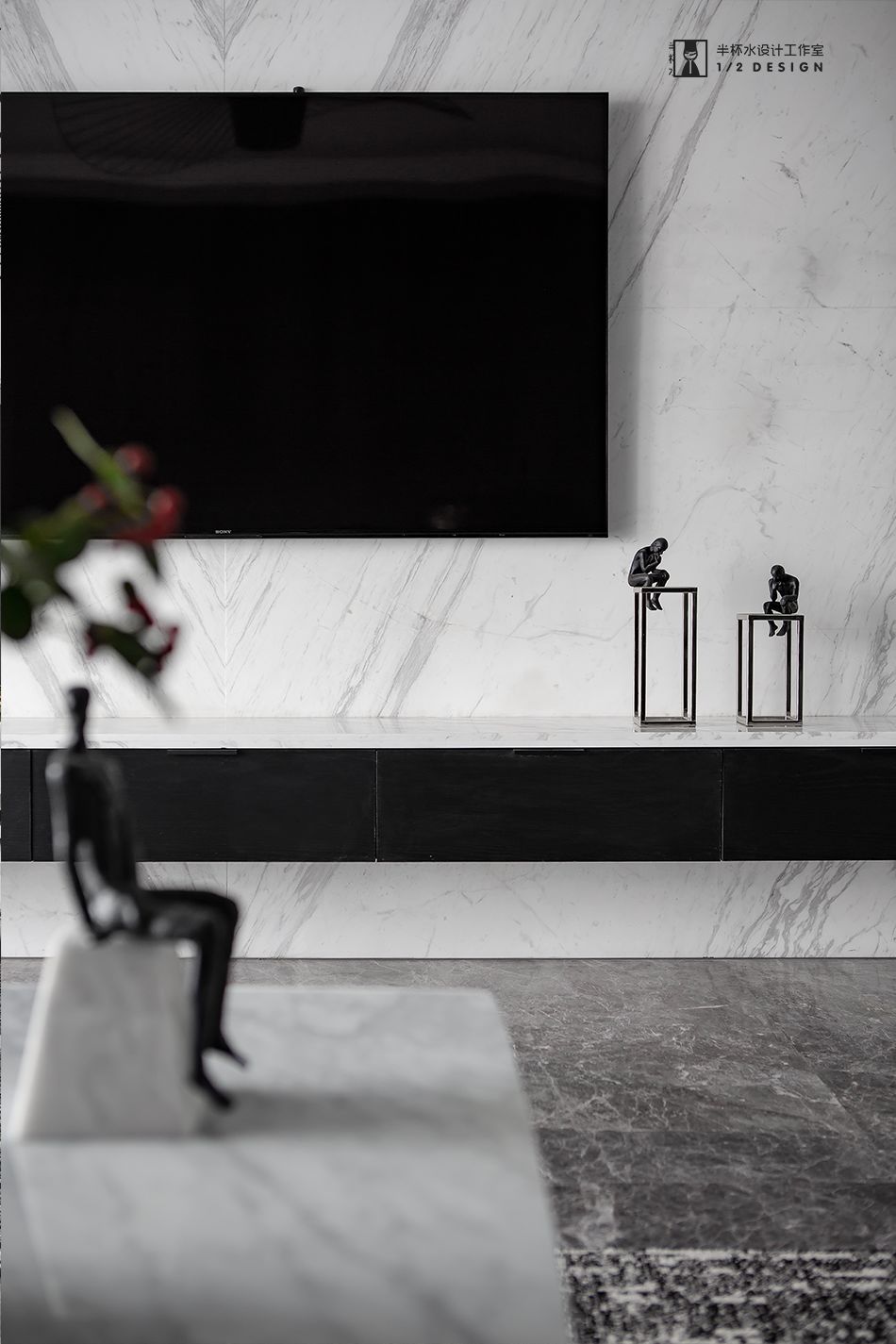 简约黑白灰,现代主义情怀的南北通透之家-36