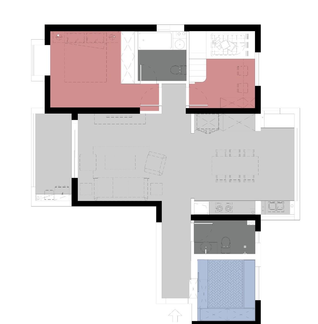 117㎡日北欧风二胎家庭住宅,餐厨空间扩大,儿童房增设高低床-0
